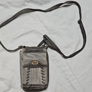 Gray and Black Crossbody Wallet